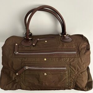 TOD’S Pashmy Plush Nylon Leather Trim Bag